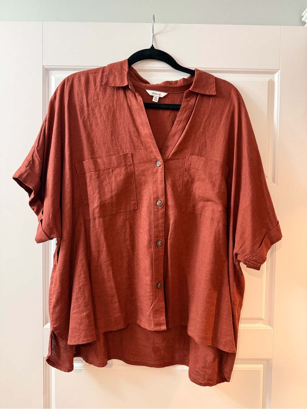Reitmans Women's Rust Button-Front Oversized Shirt
